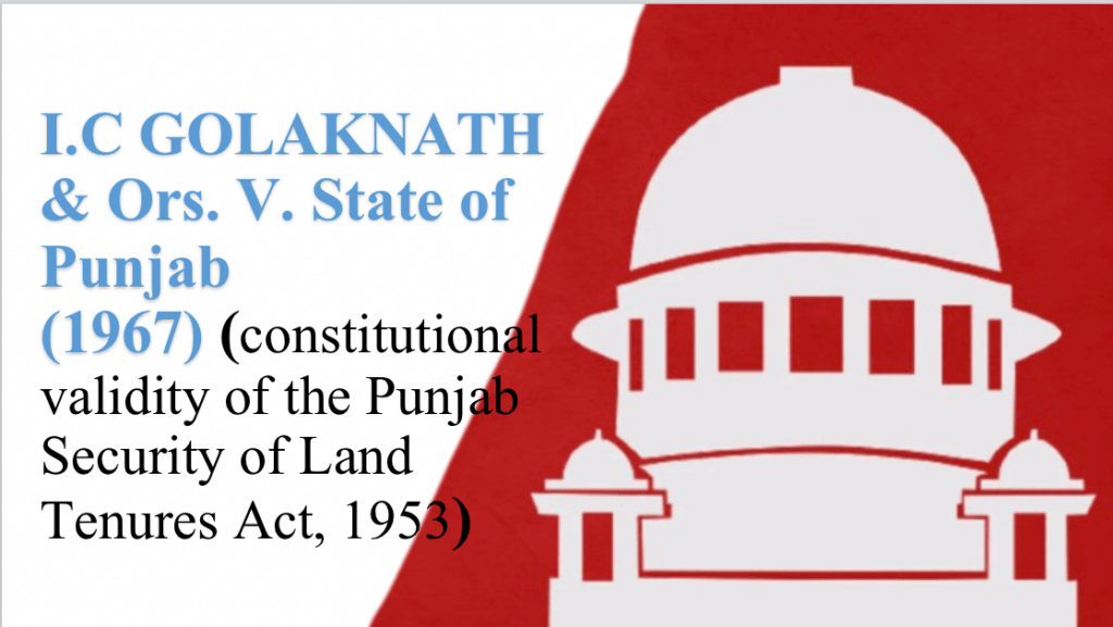 constitutional validity of the Punjab Security of Land Tenures Act, 1953