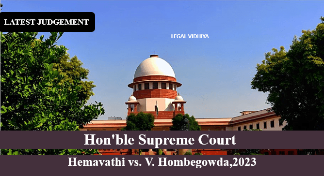 Hemavathi vs. V. Hombegowda,2023