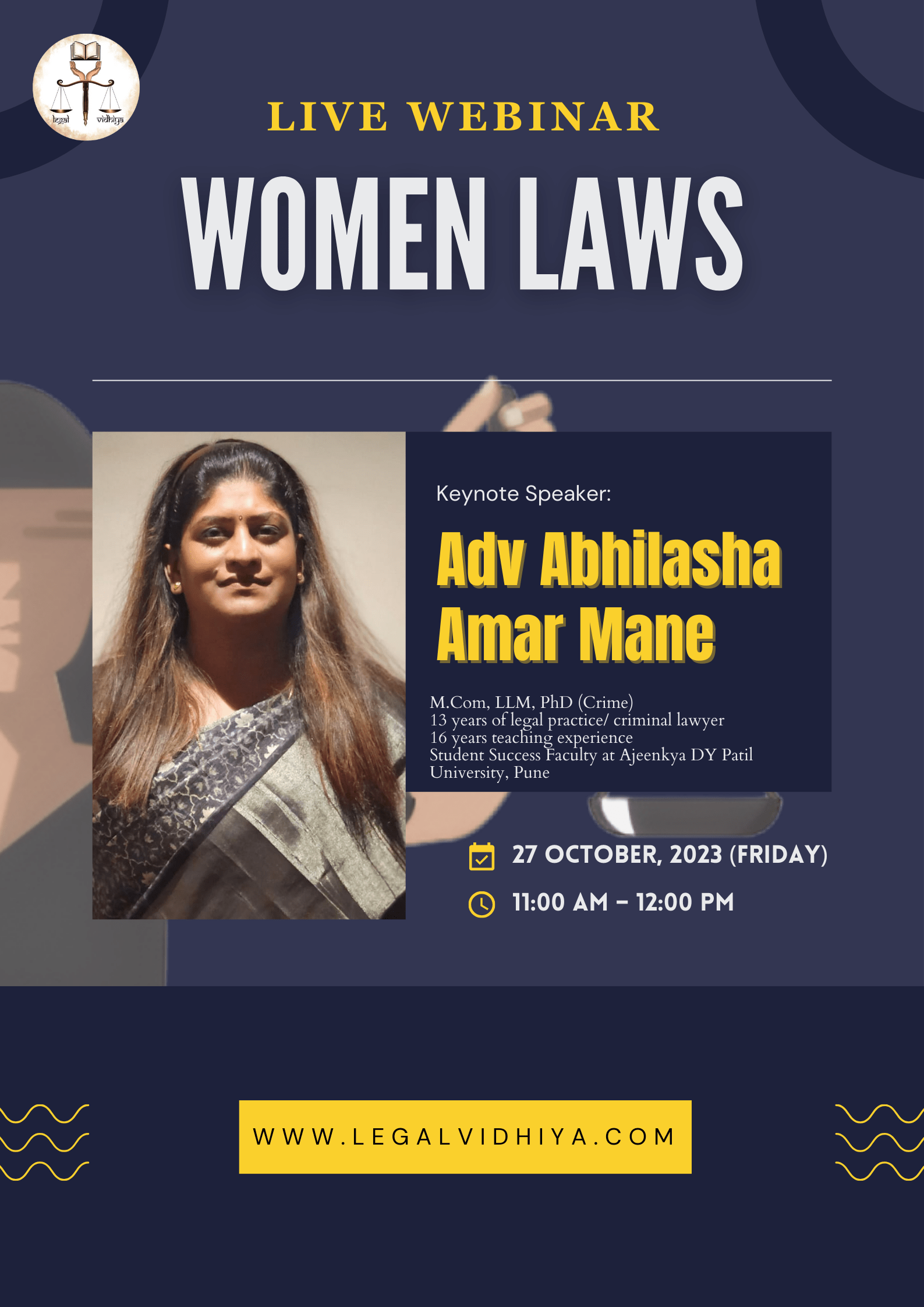 Webinar On Women Laws 27 Oct 2023 Legal Vidhiya 3251