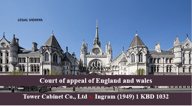 Tower Cabinet Co., Ltd v. Ingram (1949) 1 KBD 1032