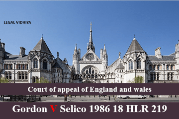 GORDON V SELICO 1986 18 HLR 219
