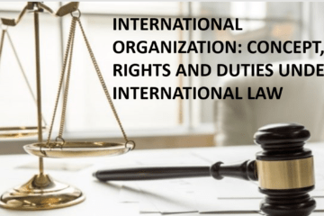 INTERNATIONAL ORGANIZATION: CONCEPT, RIGHTS AND DUTIES UNDER INTERNATIONAL LAW