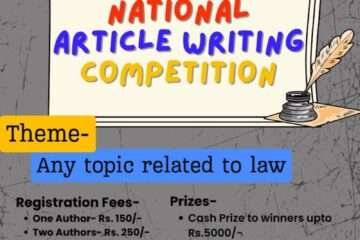 NATIONAL ARTICLE WRITING COMPETITION BY JUS CORPUS & Legalify India (REGISTER BY MAY 10)