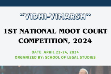 Nation Moot Court Competition, 2024 by Sangam University: Register by April 14.