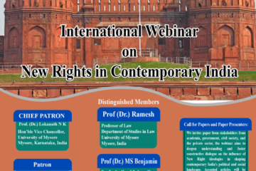 International Webinar on New Rights in Contemporary India by University of Mysore, Department of Studies in Law.