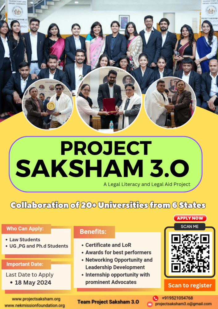 Volunteering Opportunity at Project Saksham 3.0: Apply by May 18.