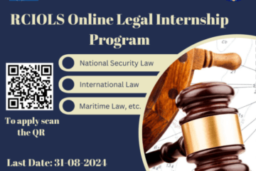 RCIOLS Online Legal Internship Programme 2024 [3 Months]: Apply by Aug 31
