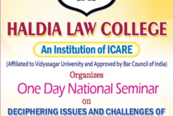 CfP: National Seminar on Deciphering Issues and Challenges of New Criminal Laws in India at Haldia Law College [Aug 30]: Register by Aug 29