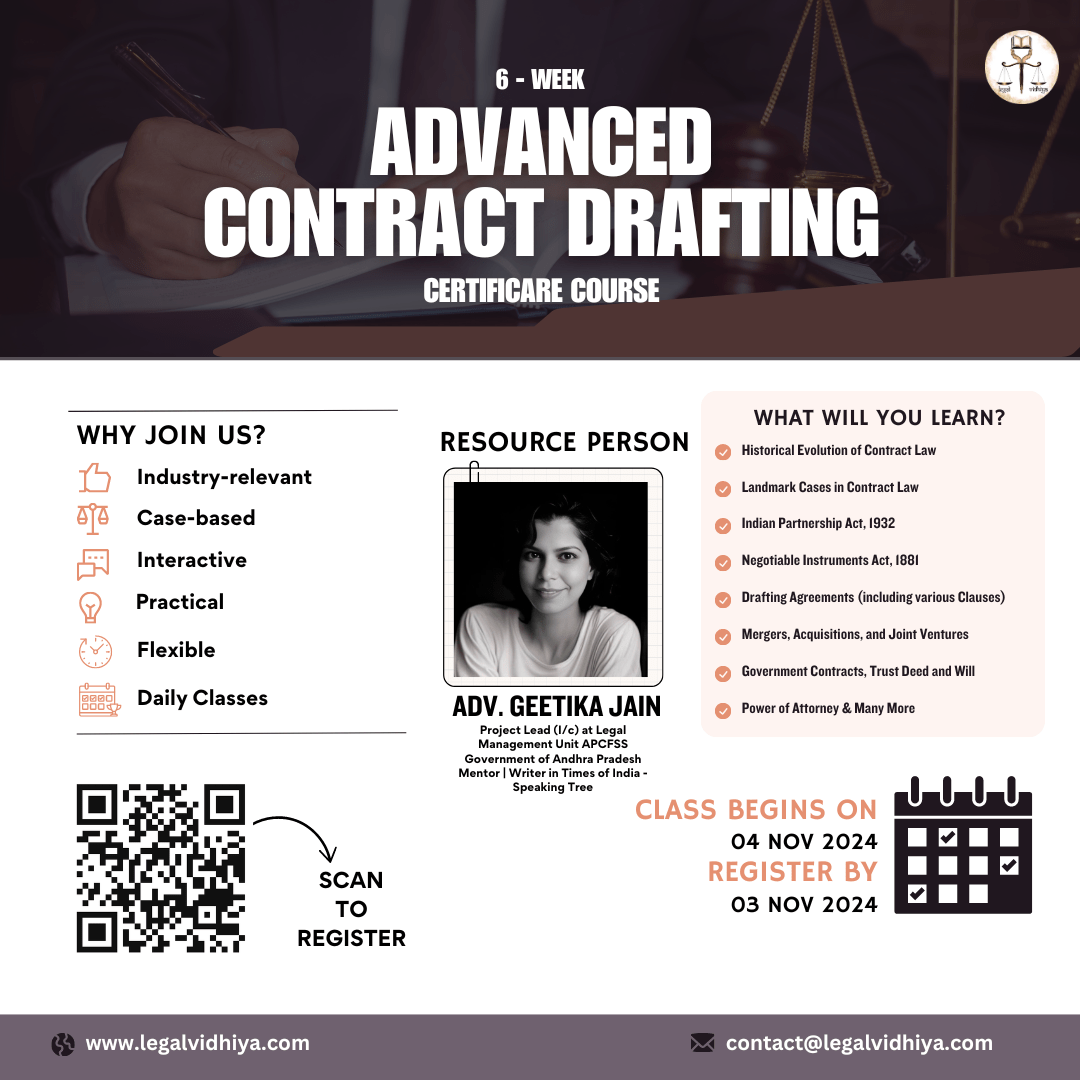 6- Week Advanced Contract Drafting Certificate Course by Legal Vidhiya ...