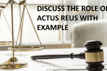 DISCUSS THE ROLE OF ACTUS REUS WITH EXAMPLE