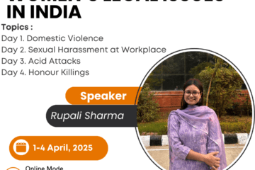 3-Day Workshop on Women's Legal Issues in India by Legal Vidhiya [01 – 04 Apr. 2025]