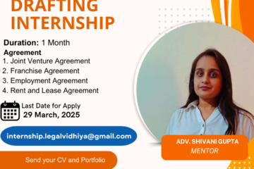 Virtual Corporate Drafting Internship Opportunity at Legal Vidhiya: Apply by March 29