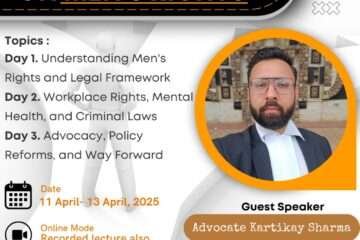 3-Day Workshop on Men's Rights by Legal Vidhiya [11 – 13 Apr. 2025]