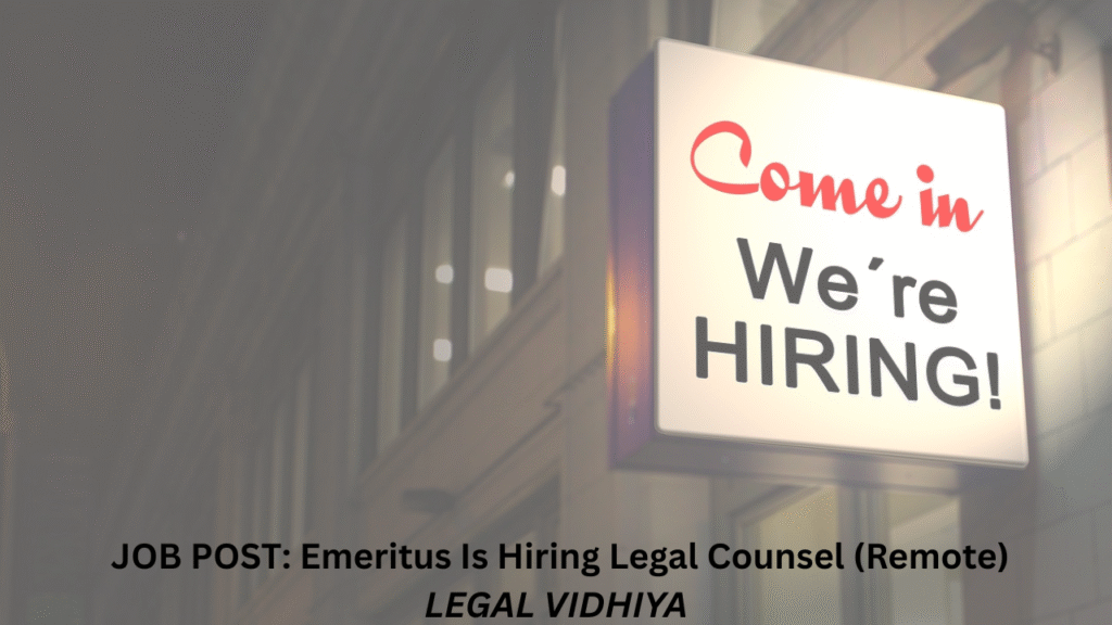 JOB POST: Emeritus Is Hiring Legal Counsel (Remote)