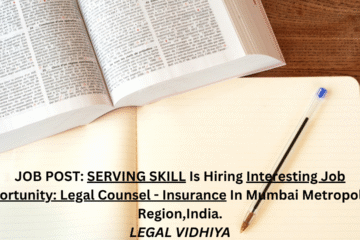 JOB POST: SERVING SKILL Is Hiring Interesting Job Opportunity: Legal Counsel - Insurance In Mumbai Metropolitan Region,India.