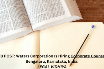 JOB POST: Waters Corporation Is Hiring Corporate Counsel In Bengaluru, Karnataka, India.