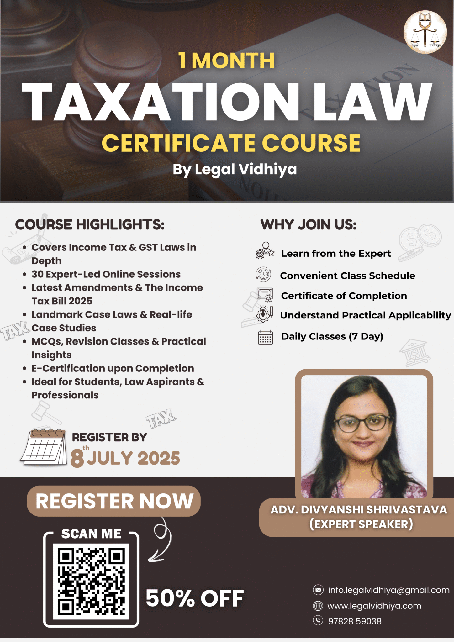 30- Days Certificate Course on Taxation Law by Legal Vidhiya [Register ...