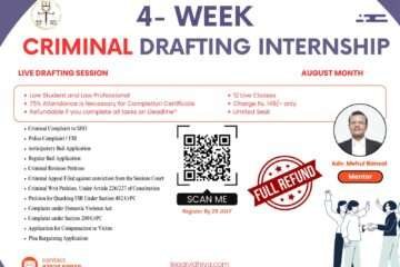 Criminal Drafting Internship Opportunity at Legal Vidhiya: Apply by July 29 (Money Back Gurantee)
