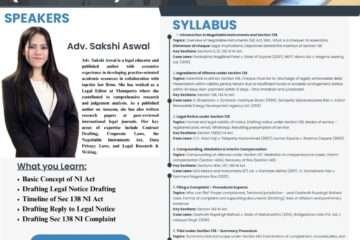 1 Month Certificate Course on Negotiable Instruments (NI) by Legal Vidhiya [Register by 29 August 2025]