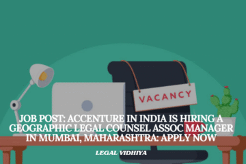 JOB POST: Accenture in India is Hiring a Geographic Legal Counsel Assoc Manager in Mumbai, Maharashtra: APPLY NOW