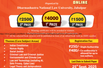 National Book Review Competition Organized by: Dharmashastra National Law University, Jabalpur