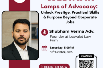 Free Live Webinar on Lamps of Advocacy: Unlock Prestige, Practical Skills & Purpose Beyond Corporate Jobs by Legal Vidhiya [18 Oct 2025 at 05:00 PM]