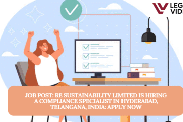 JOB POST: Re Sustainability Limited is Hiring a Compliance Specialist in Hyderabad, Telangana, India: APPLY NOW