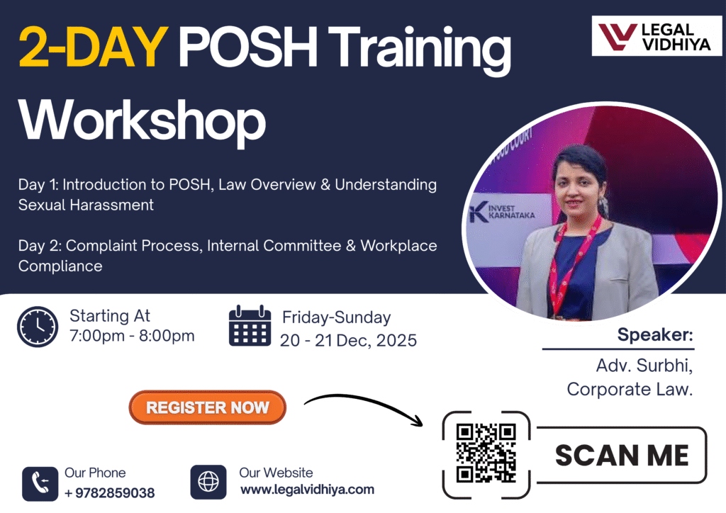 2-Day Workshop on POSH Training by Legal Vidhiya [20 – 21 December 2025]