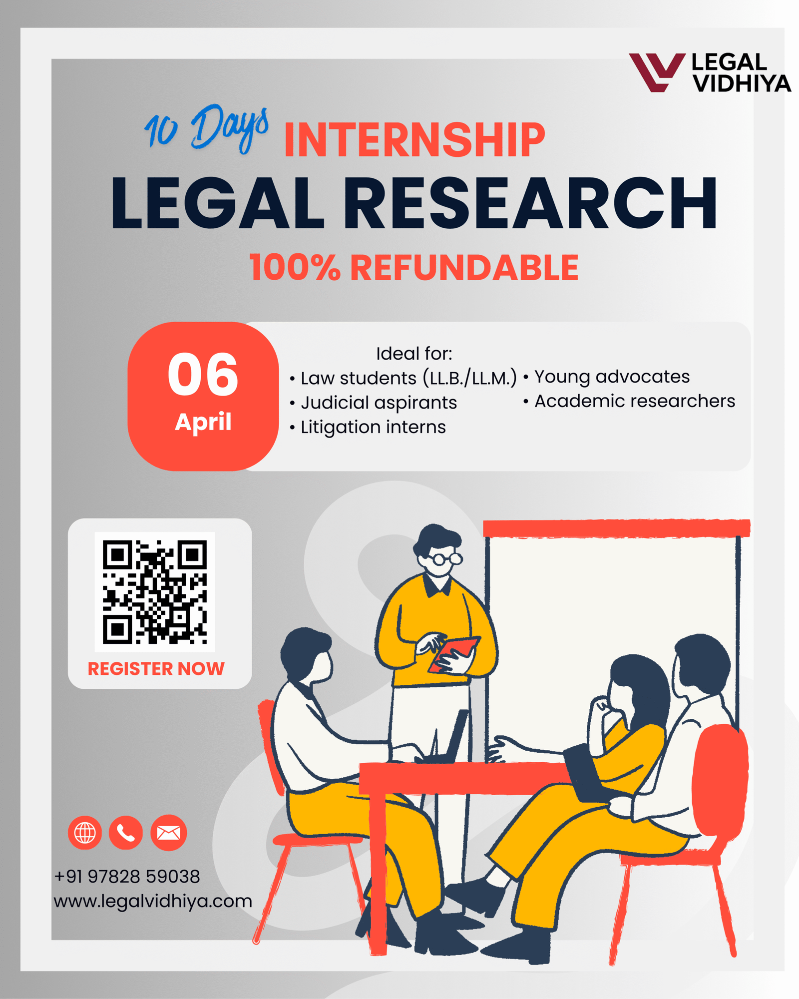 Legal Research Internship Opportunity at Legal Vidhiya: Apply by April 06(Money Back Guarantee)