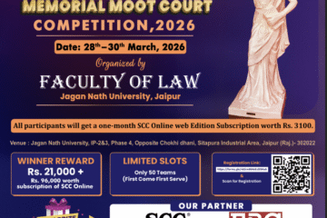 Jagan Nath University is Organising 5th Jagan Nath Gupta Memorial Moot Court Competition, 2026 at Jaipur, Rajasthan, India