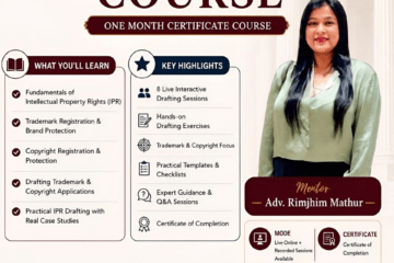 CERTIFICATE COURSE ON IPR DRAFTING BY LEGAL VIDHIYA REGISTER BY 07 AUGUST 2026