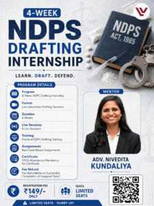 NDPS DRAFTING INTERNSHIP OPPORTUNITY AT LEGAL VIDHIYA: APPLY BY SEPTEMBER 5