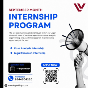 Virtual Internship Opportunity at Legal Vidhiya: Apply by September 1st, 2026